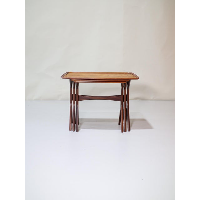 Nesting Tables in Teak by Johannes Andersen for CFC Silkeborg, Denmark, 1960s, Set of 3 For Sale - Image 10 of 13