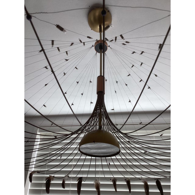 Ceiling Lamp Bird by Quasar Holland , Brass, Copper 1980 For Sale - Image 9 of 10
