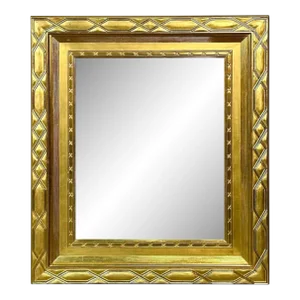 Hollywood Regency, Rectangular Wall Mirror, Carved Giltwood, Water Gilt, 21st C.