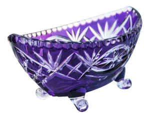 Amethyst Purple Crystal-Cut Footed Bowl