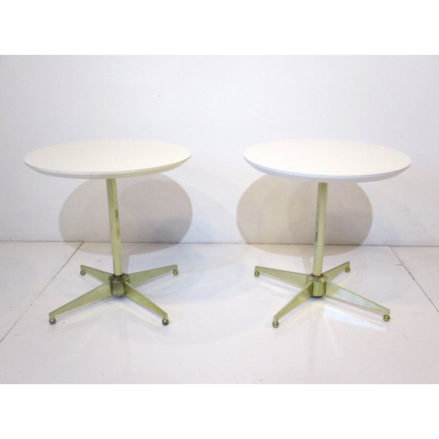 American of Martinsville Brass Based Tulip Styled Side Tables For Sale - Image 11 of 11