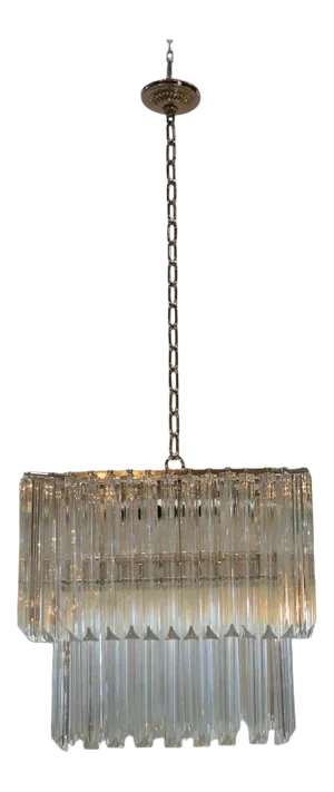 Venini, Italian Square Shape Chandelier 1970s