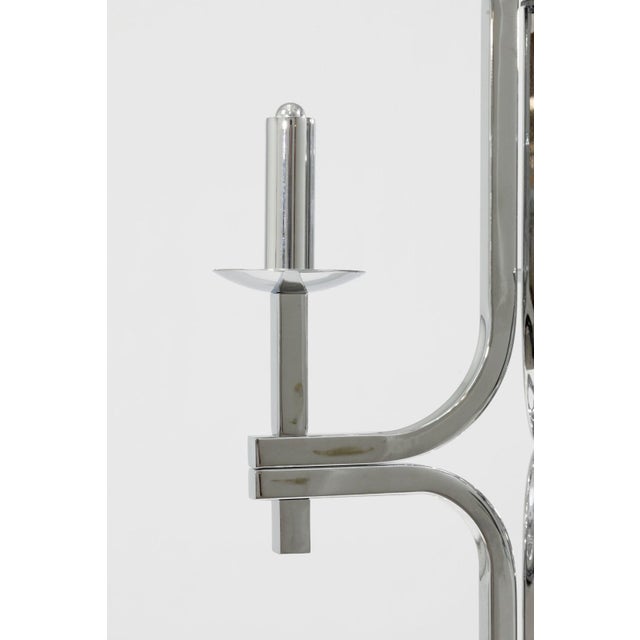 Mid-Century Modern Gaetano Sciolari Style Polished Chrome Table Lamp 20th Century Modern Lighting For Sale - Image 3 of 6