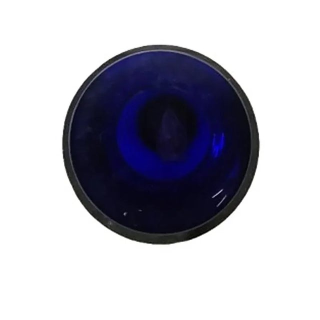 Glass vase decorated in shades of blue, height 38 cm. Italy, 20th century.