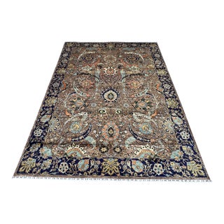 Hand-Knotted Afghan Isfahan Shah Abbasi Wool Area Rug - 9'1" X 12'2" For Sale