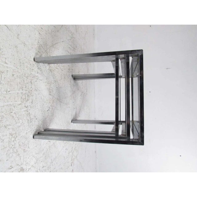 Modern Vintage Modern Metal and Glass Nesting Tables For Sale - Image 3 of 6