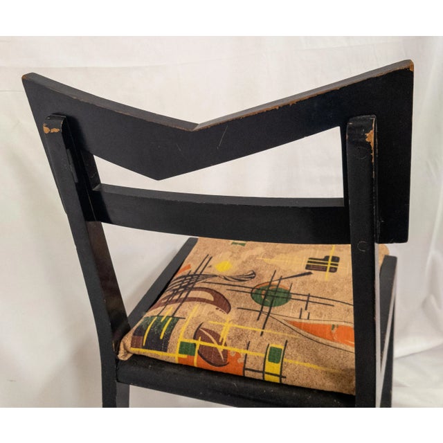 Mid-Century Funky Art Deco Black Painted Decorative Side Chair For Sale In New York - Image 6 of 12