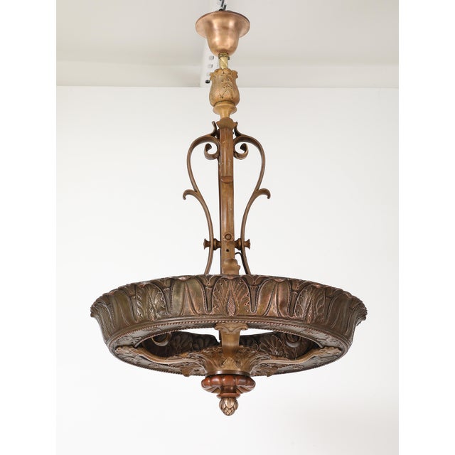1930's French Bronze Chandelier For Sale - Image 10 of 18