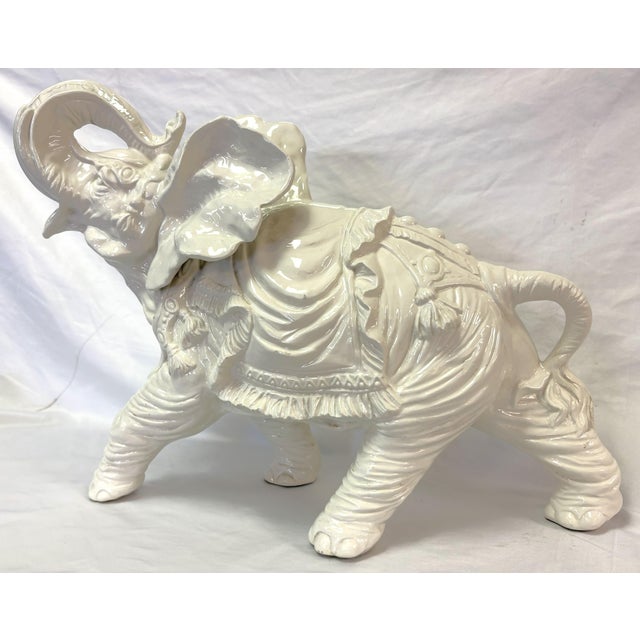 Vintage Lucky Elephant Ceramic Figure 'Made in Italy' For Sale In West Palm - Image 6 of 16