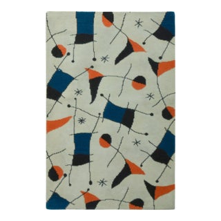 Rug & Kilim’s Contemporary Rug With Pictorials in Blue, Orange & Beige For Sale