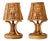 French Riviera Bamboo Rattan Table Lamps, 1960s, Set of 2 For Sale