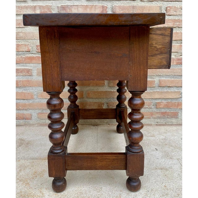 20th Century Spanish Nightstand Carved Drawer and Iron Hardware, 1890s For Sale - Image 11 of 18