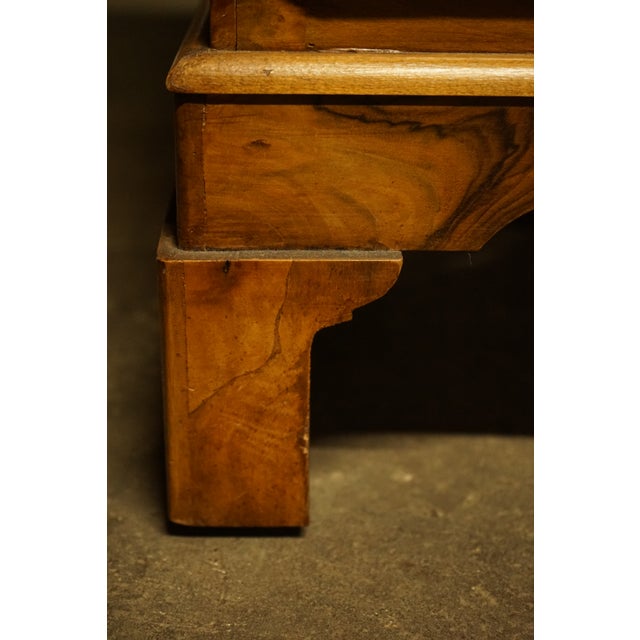 Goldenrod Petite 4 Drawer Burl Olivewood Campaign Style Chest For Sale - Image 8 of 9
