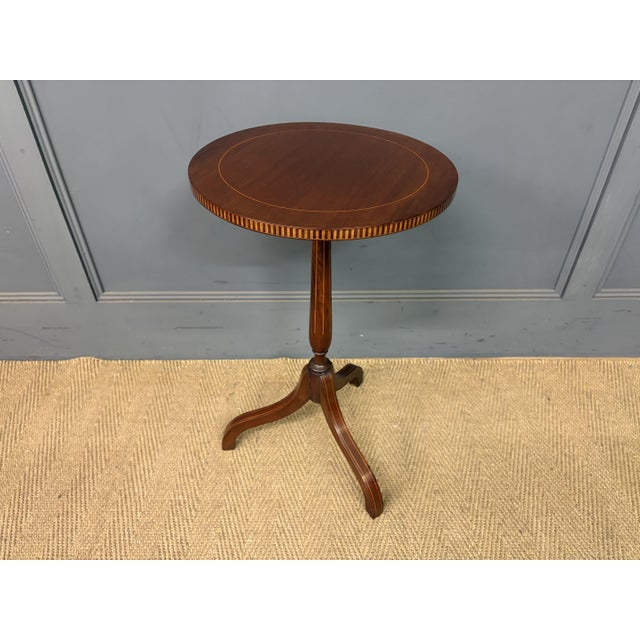 Wood Edwardian Inlaid Mahogany Wine Table, 1900 For Sale - Image 7 of 7
