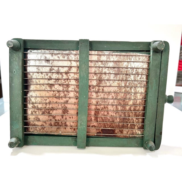 Antique Hand-Painted Green Wood and Wire Birdcage For Sale - Image 11 of 11