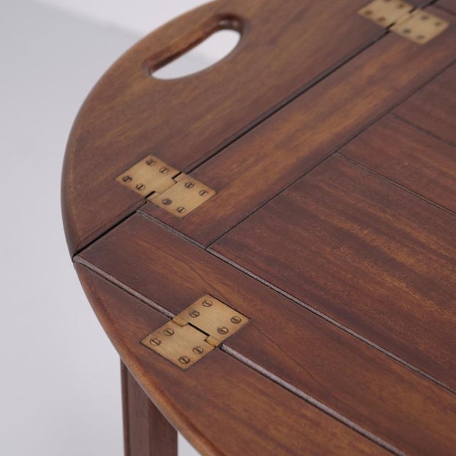 1940s Butler Coffee Table in Polished Mahogany with Brass Fittings, 1940s For Sale - Image 5 of 11