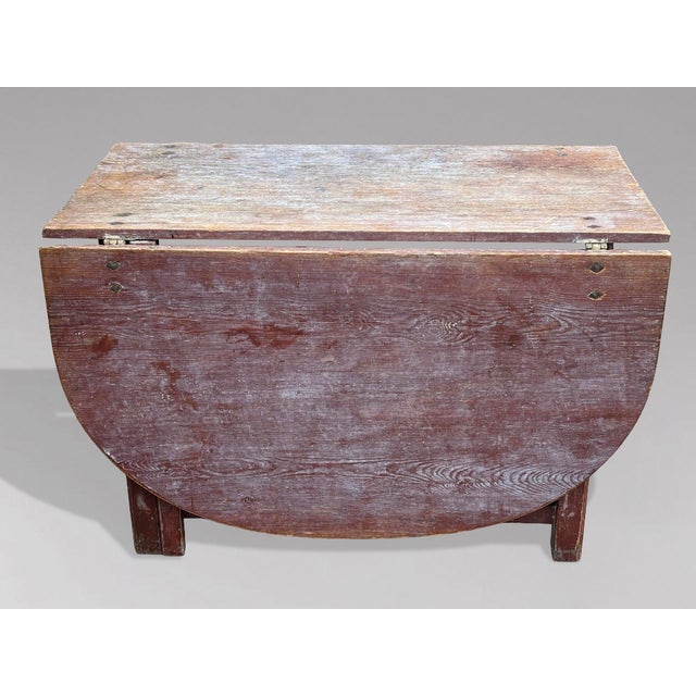 Pink 19th Century Swedish Painted Drop-Leaf Dining Table, 1810 For Sale - Image 8 of 13