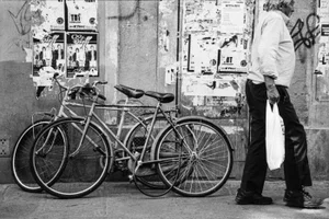 He's on the Go Black and White Photograph