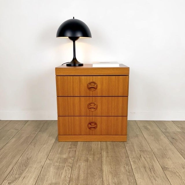 Danish Chest of Drawers with Teak Veneer, 1970s For Sale - Image 3 of 15