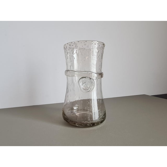 French Biot Bubble Glass Vase, 1960 For Sale - Image 11 of 15