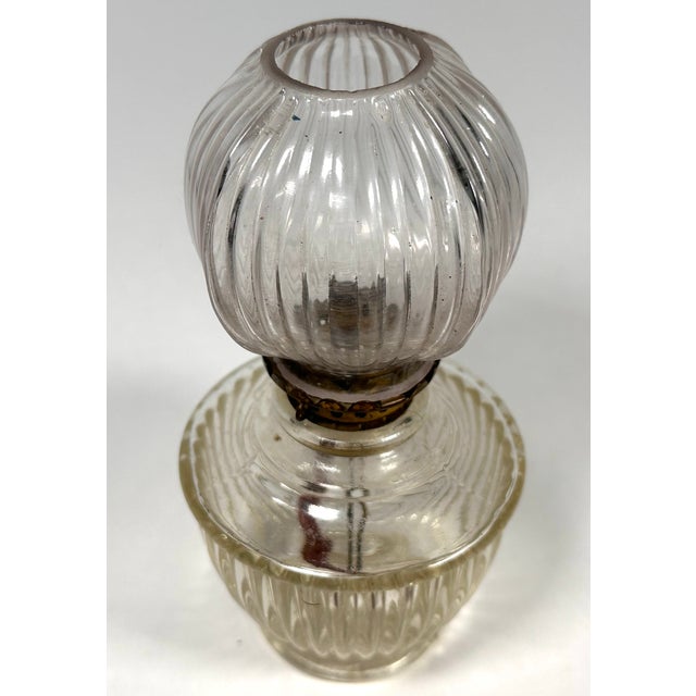 Rare & Original Miniature Oil Lamp for your consideration. The lamp measures approx. 6 1/4 inches tall and approx. 3 1/4...