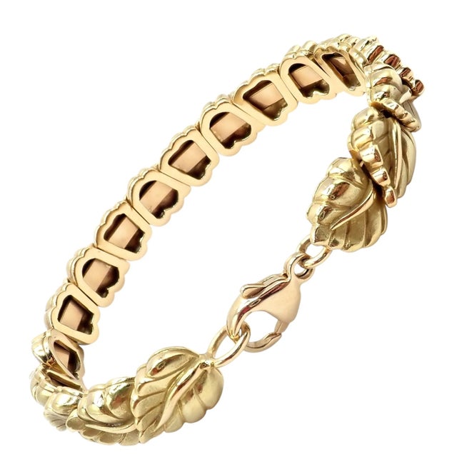 Vintage! Tiffany & Co Leaf Yellow Gold Link Bracelet 2002 For Sale - Image 15 of 15