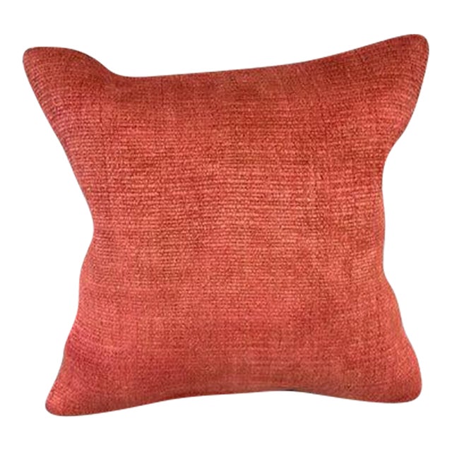 20 x 20 Hemp Pillow Turkish Cushion Natural Pinkish Red Pillow Cushion Cover For Sale