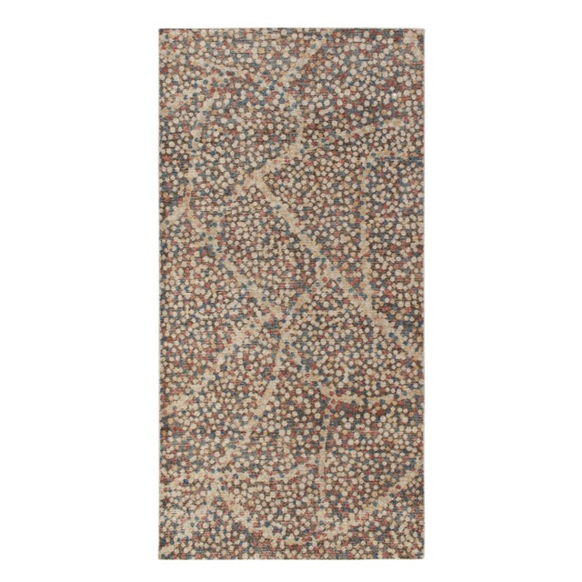 Textile Distressed Abstract Rug in Brown, Red & Blue Dots Pattern by Rug & Kilim For Sale - Image 7 of 7