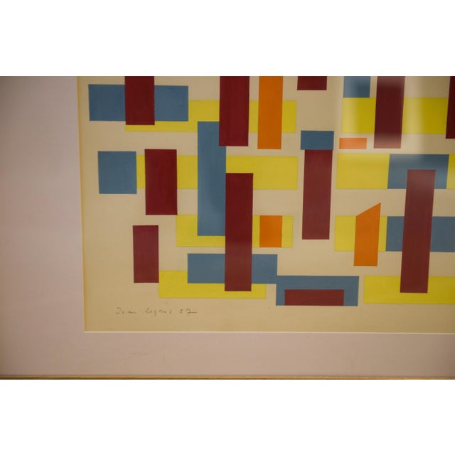Jean Legros, Abstract Composition, 1957, Painting on Paper For Sale - Image 4 of 6