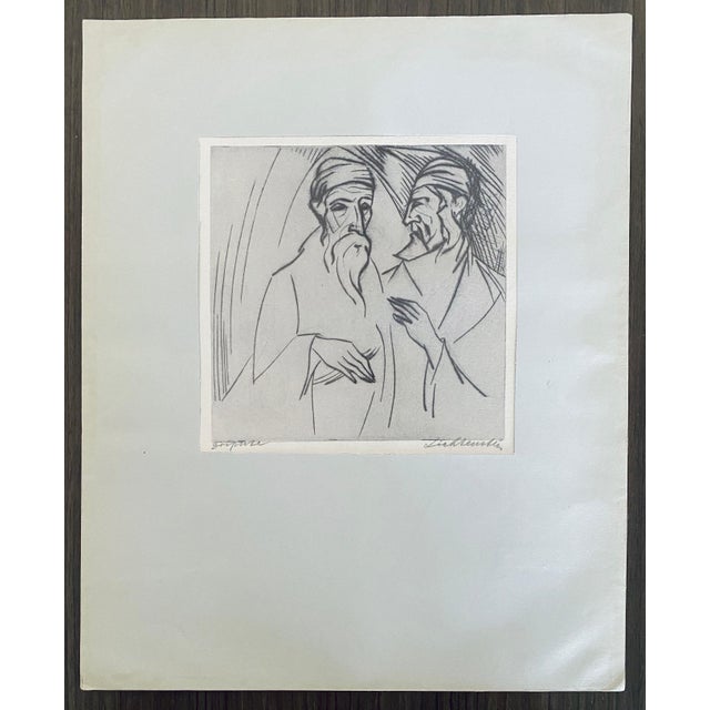Black Isaac Lichtenstein 1, Bezalel School Jerusalem Israeli Judaica Etching For Sale - Image 8 of 8
