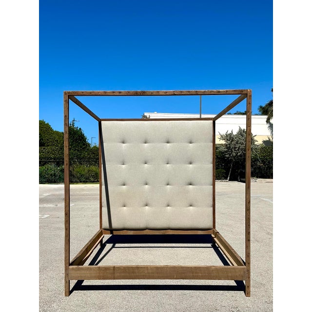 Contemporary Vintage Rustic King Canopy Bed For Sale - Image 3 of 12
