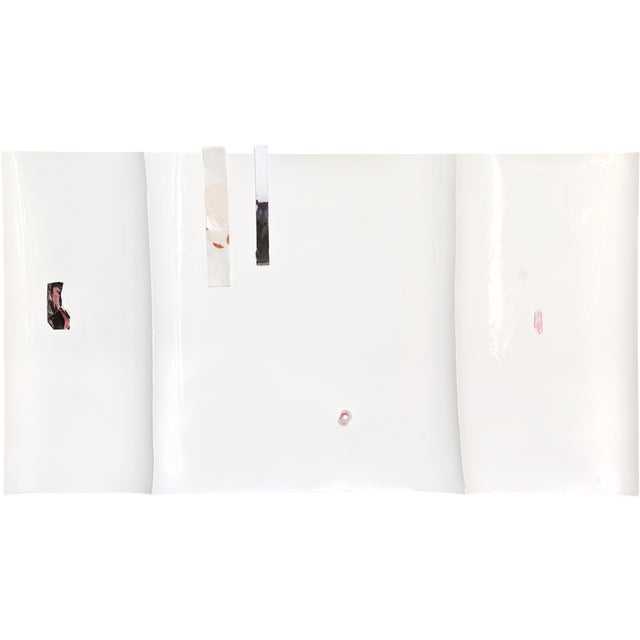 Contemporary Abstract High Gloss Lacquer, Marinage/Paper "White River #16" by Harald Kröner For Sale - Image 6 of 6
