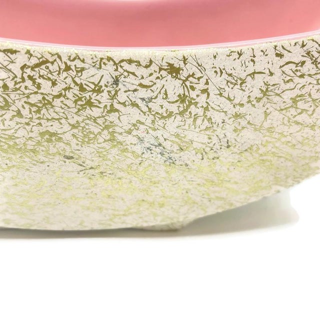 Ceramic Mid-Century Modern Kashani Crescent Pink & Gold Centerpiece Tray by Kenwood for Shawnee For Sale - Image 7 of 11