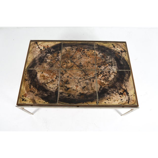 1970s 1970s Birte Vedel Howard Steel and Tile Coffee Table For Sale - Image 5 of 9