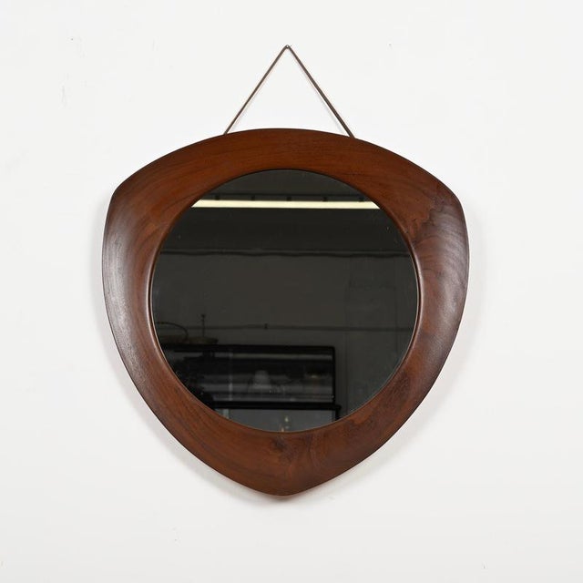 Mid-Century Oscar Mirror in Teak by Campo e Graffi for Home Torino, Italy, 1958 For Sale - Image 11 of 18