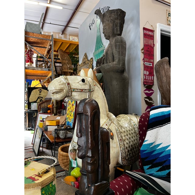 Tribal Wooden Vintage Hand Carved Totem Style Sculpture For Sale - Image 3 of 8