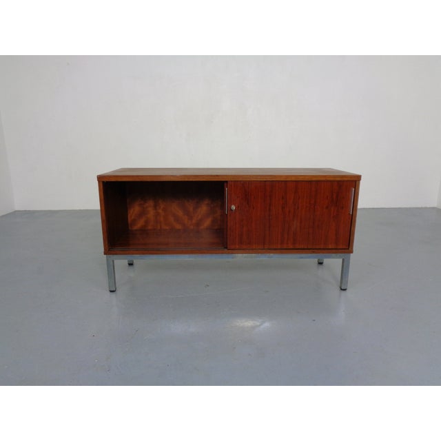 Small Rosewood Office Sideboard with Sliding Doors, Germany, 1960s For Sale - Image 4 of 17