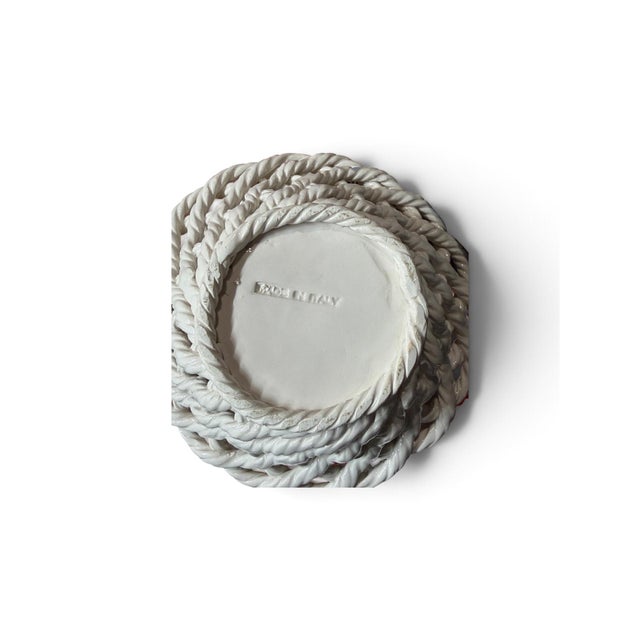 Italian Italian Ceramic Lemon Basket With Braided Handle, Made in Italy For Sale - Image 3 of 4