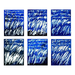 19.6" X 25.5" - Set of 6 'Writings' Cy Twombly Inspired Abstract Original Art Installation