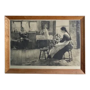Fishel Adler & Schwartz Etching Print, Framed Original Vintage