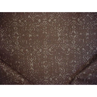 Weitzner T1060 Aragon Mocha Espresso Brown Wool Ikat Upholstery Fabric - 1-1/8 Yards For Sale