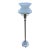 Rare machine age silver enamel art deco 3-arm torchiere floor lamp with fluorescent ring light and spit-tune milk glass...