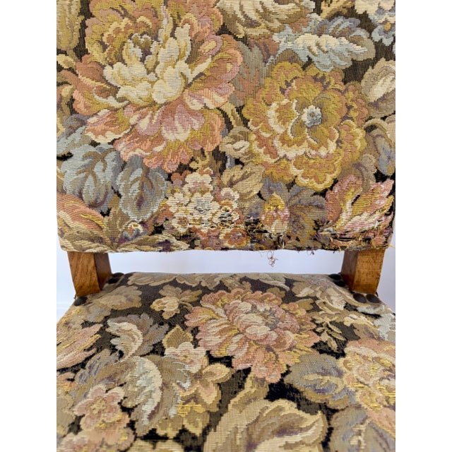 Brown Vintage French Tapestry Os De Mouton Dining Chairs - Set of 6 For Sale - Image 8 of 11