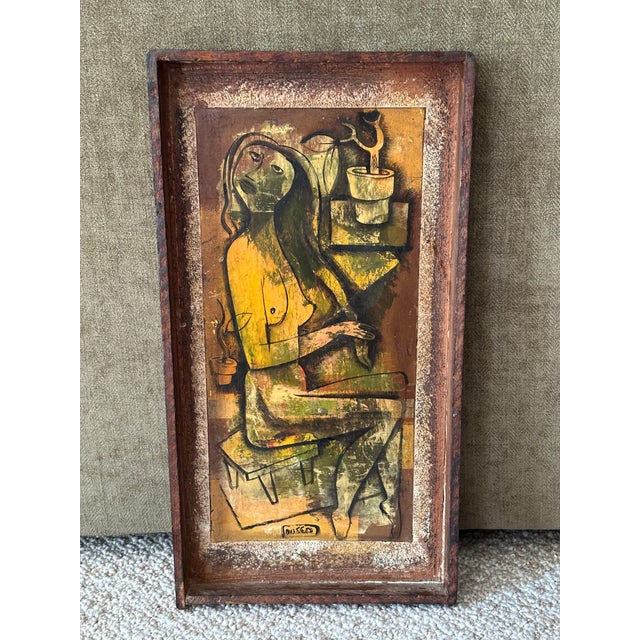 Mid 20th Century Mid-Century Modern California Modernist Seated Nude Painting by Leon d'Usseau (Dusso) For Sale - Image 12 of 12