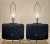 1980s Postmodern Large Black Ceramic and Lucite Table Lamps, Pair For Sale - Image 10 of 12