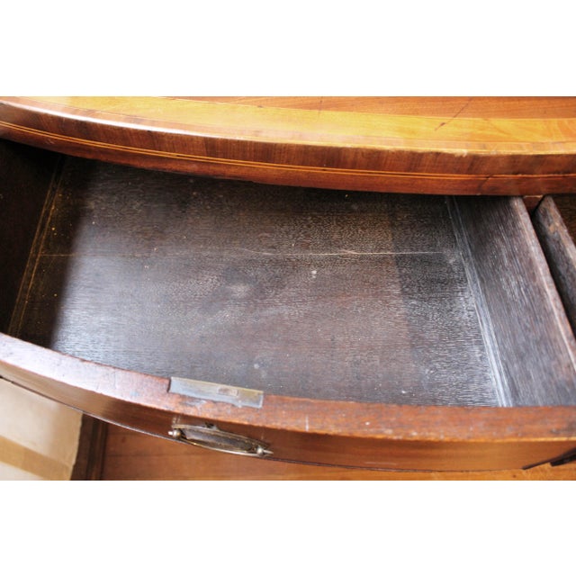 Brown Late 18th Century English George III Period Bowfront Chest of Drawers For Sale - Image 8 of 15