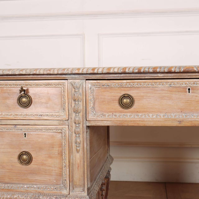 English Carved Desk in Pine For Sale - Image 6 of 16