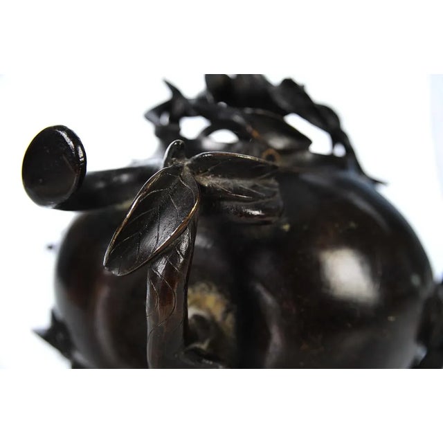 Black 18th Century Antique Chinese Longevity Bronze Censer For Sale - Image 8 of 10