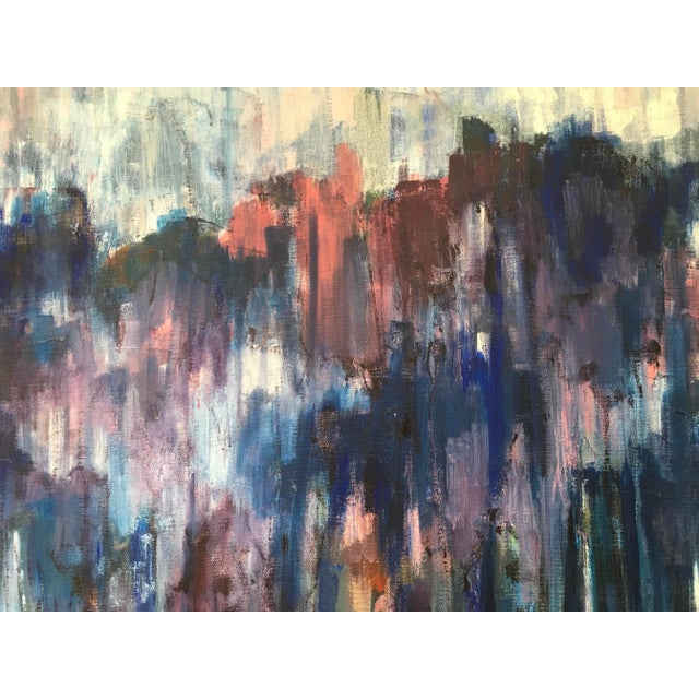 1980s Large Signed Abstract Expressionist Painting by Schaeffer in Custom Silver Frame For Sale - Image 5 of 9