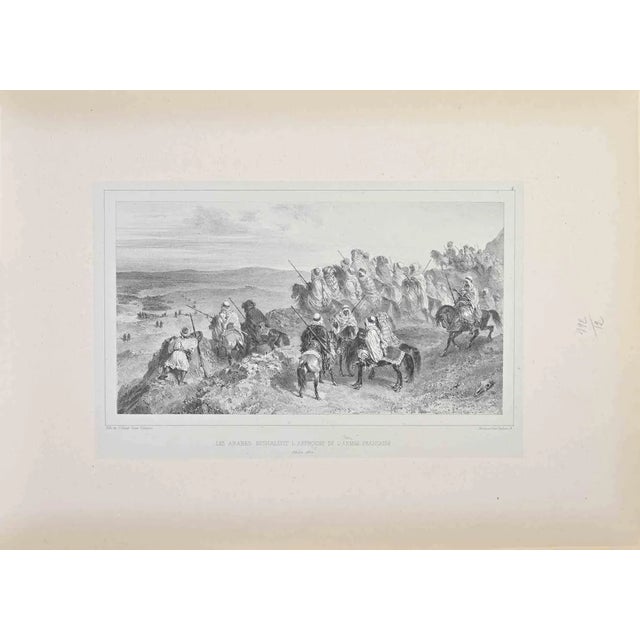 Auguste Raffet, Les Arabes Signalent l'Approche de l'Armée, Lithograph, 1837 For Sale